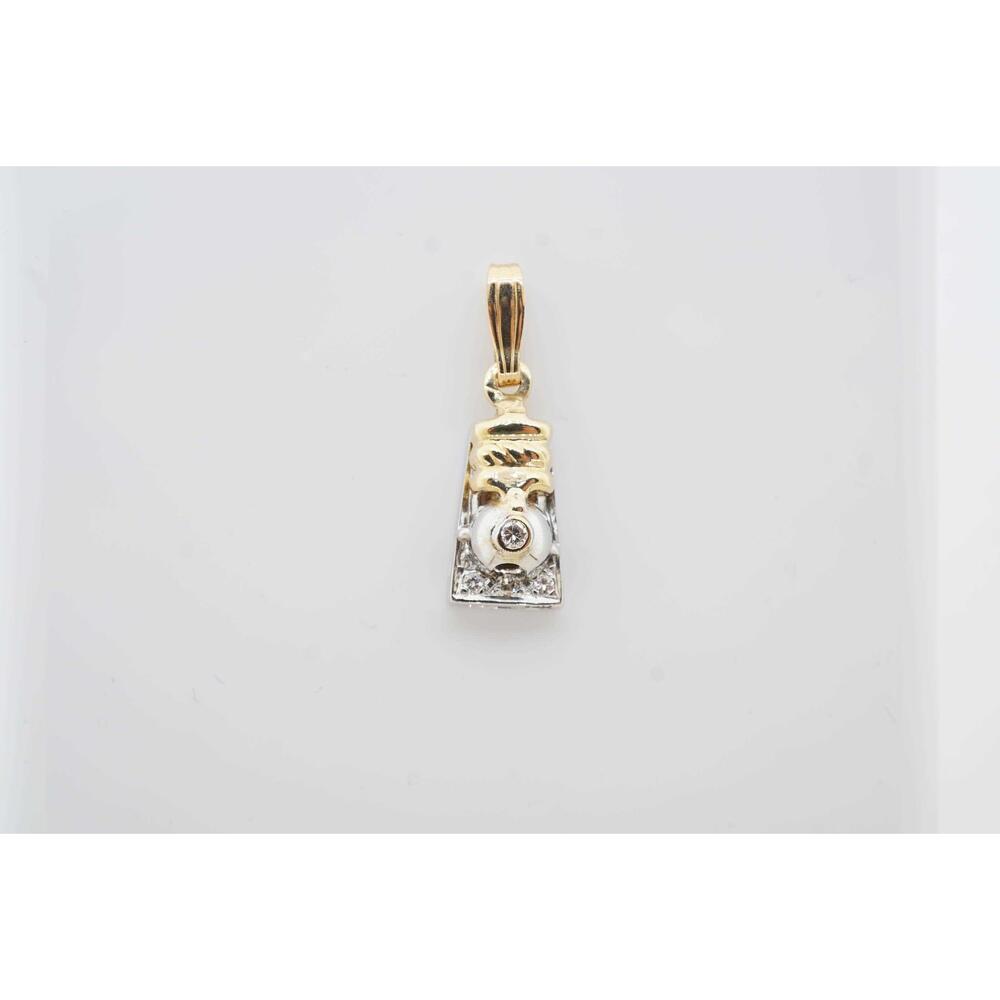 Estate Sale 14k Multi-Tone Gold Diamond Charm Vintage Fine Jewelry